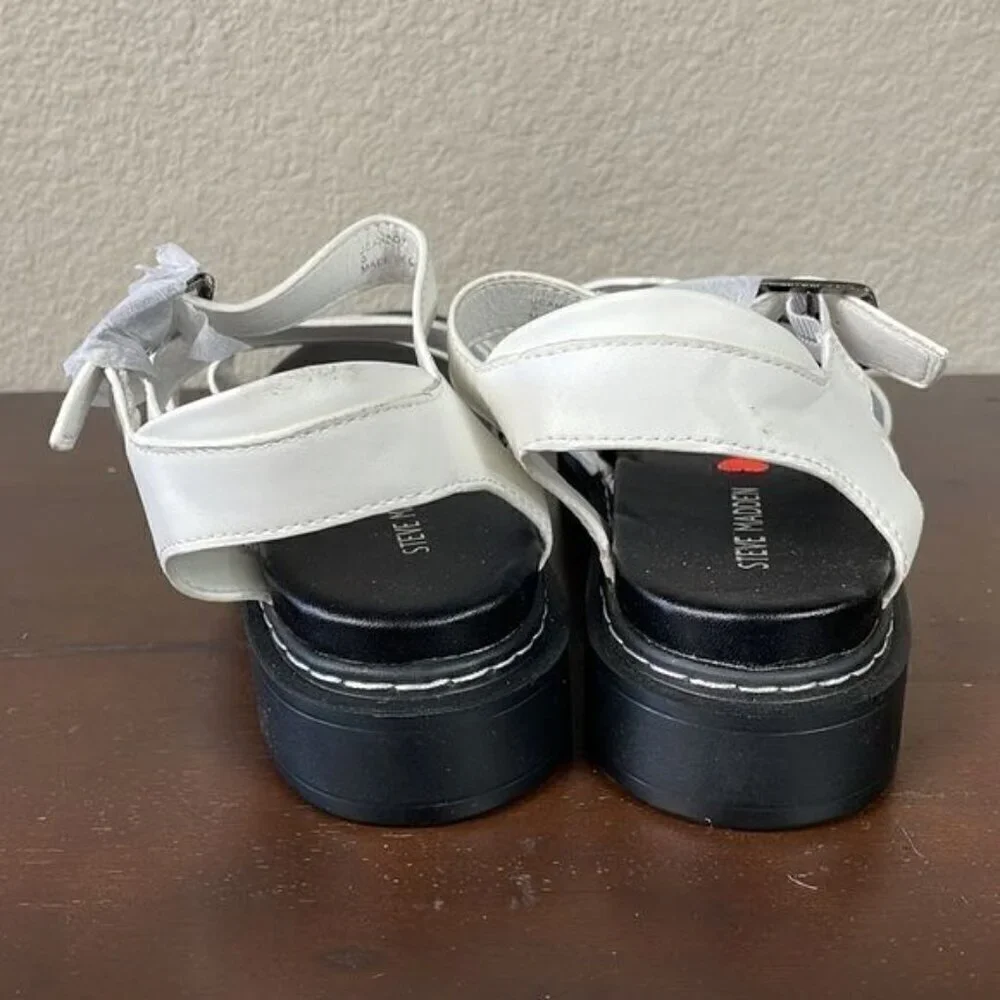 New Steve Madden Jcanddy Strappy White Sandal Spring Summer Sz Girls 3
